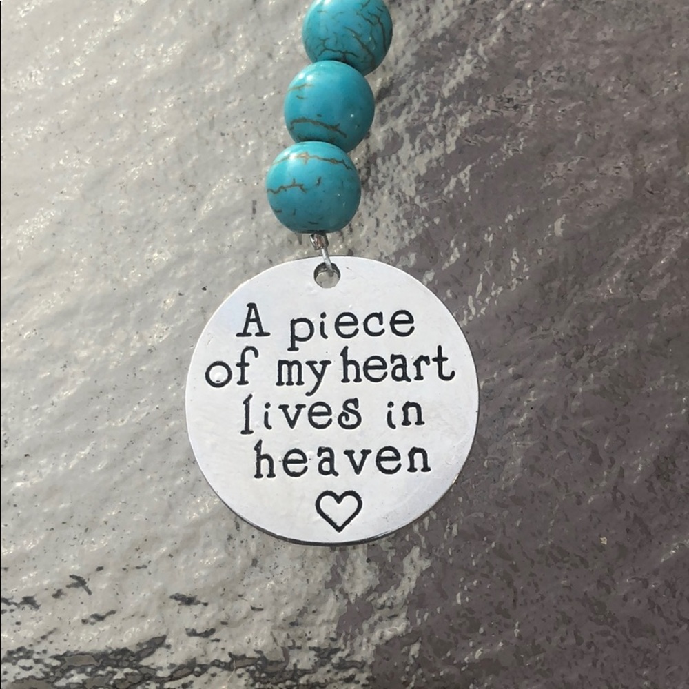 Keychain Memorial turquoise and silver for loss - Picture 3 of 3